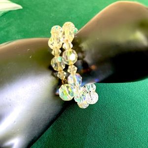 VINTAGE AURORA BOREALIS CRYSTAL WIRE WRAP BRACELET